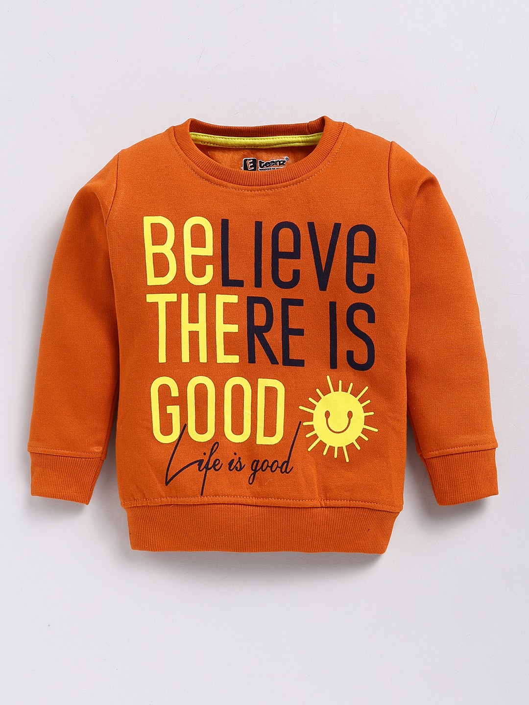 

Eteenz Girls Printed Premium Cotton Sweatshirt, Rust