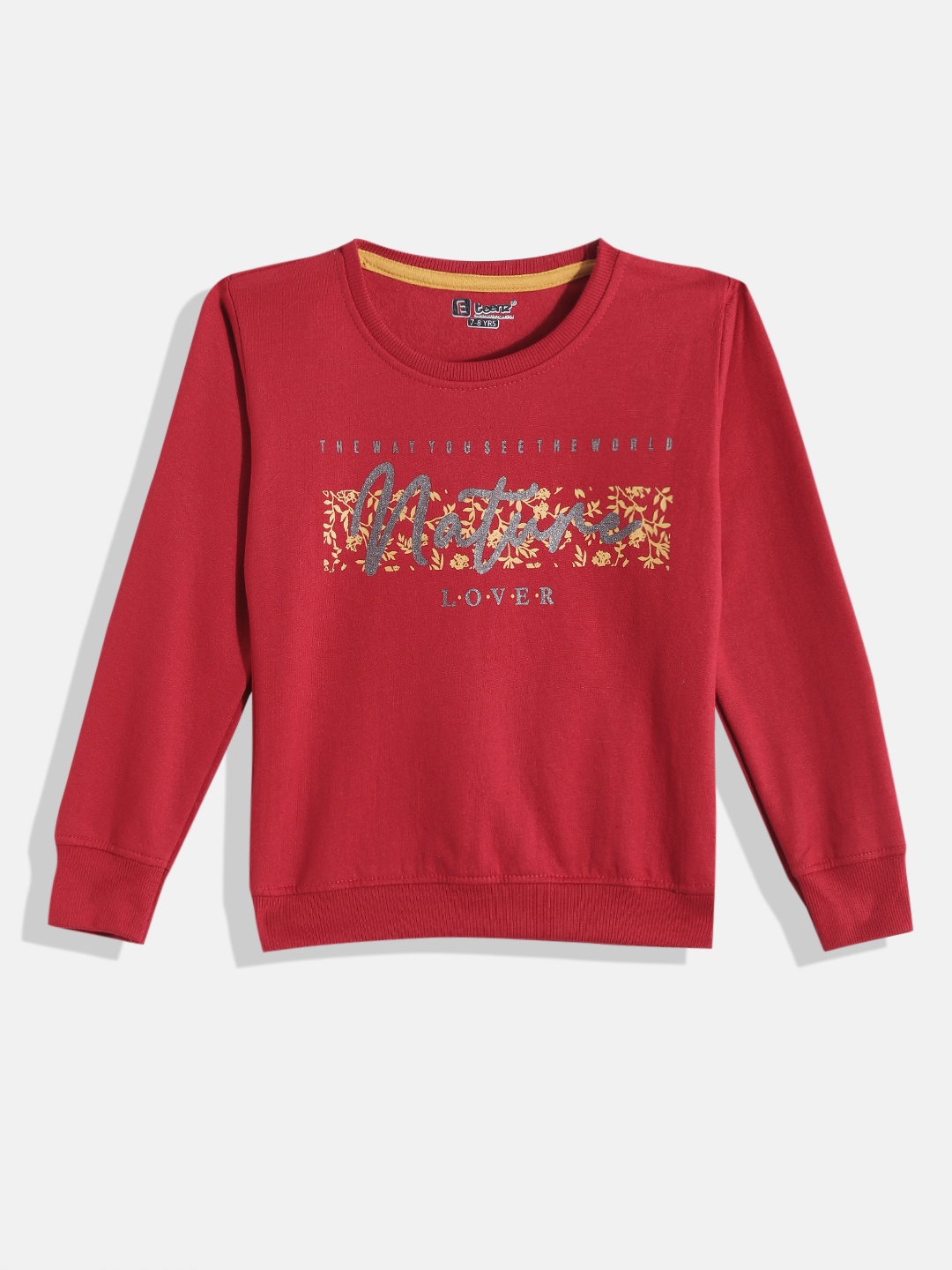 

Eteenz Girls Printed Premium Cotton Sweatshirt, Red