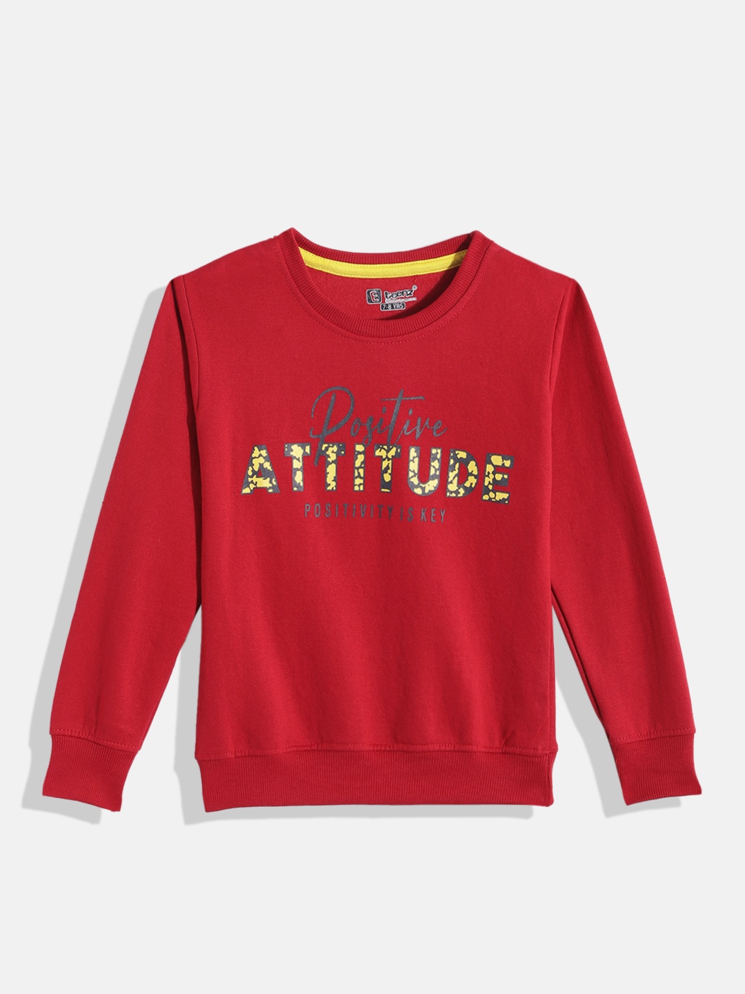 

Eteenz Girls Typography Printed Round-Neck Premium Cotton Sweatshirt, Red