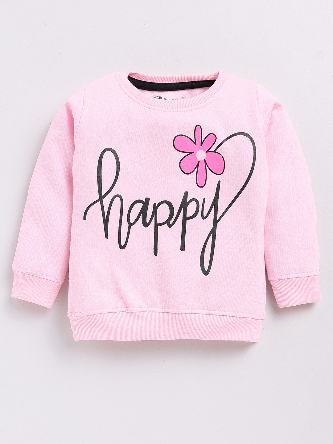 

Eteenz Girls Typography Printed Round-Neck Premium Cotton Sweatshirt, Pink