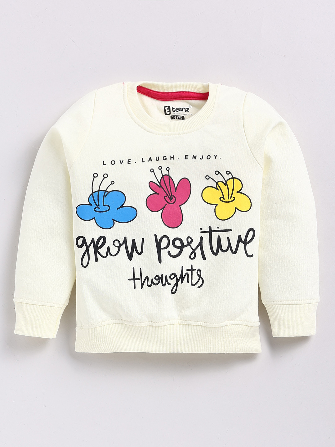 

Eteenz Girls Premium Cotton Graphic Printed Sweatshirt, Off white