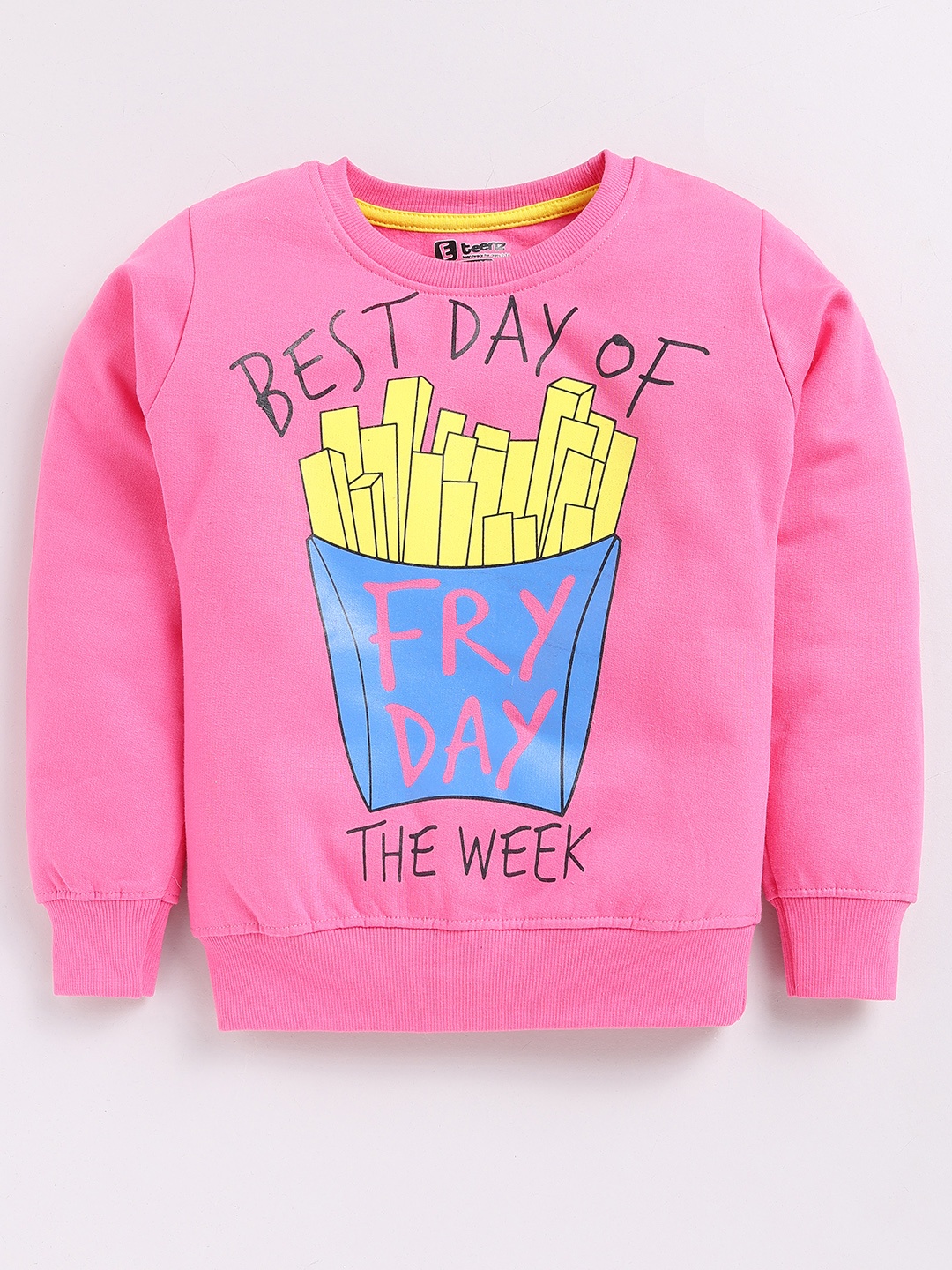 

Eteenz Girls Premium Cotton Graphic Printed Sweatshirt, Pink
