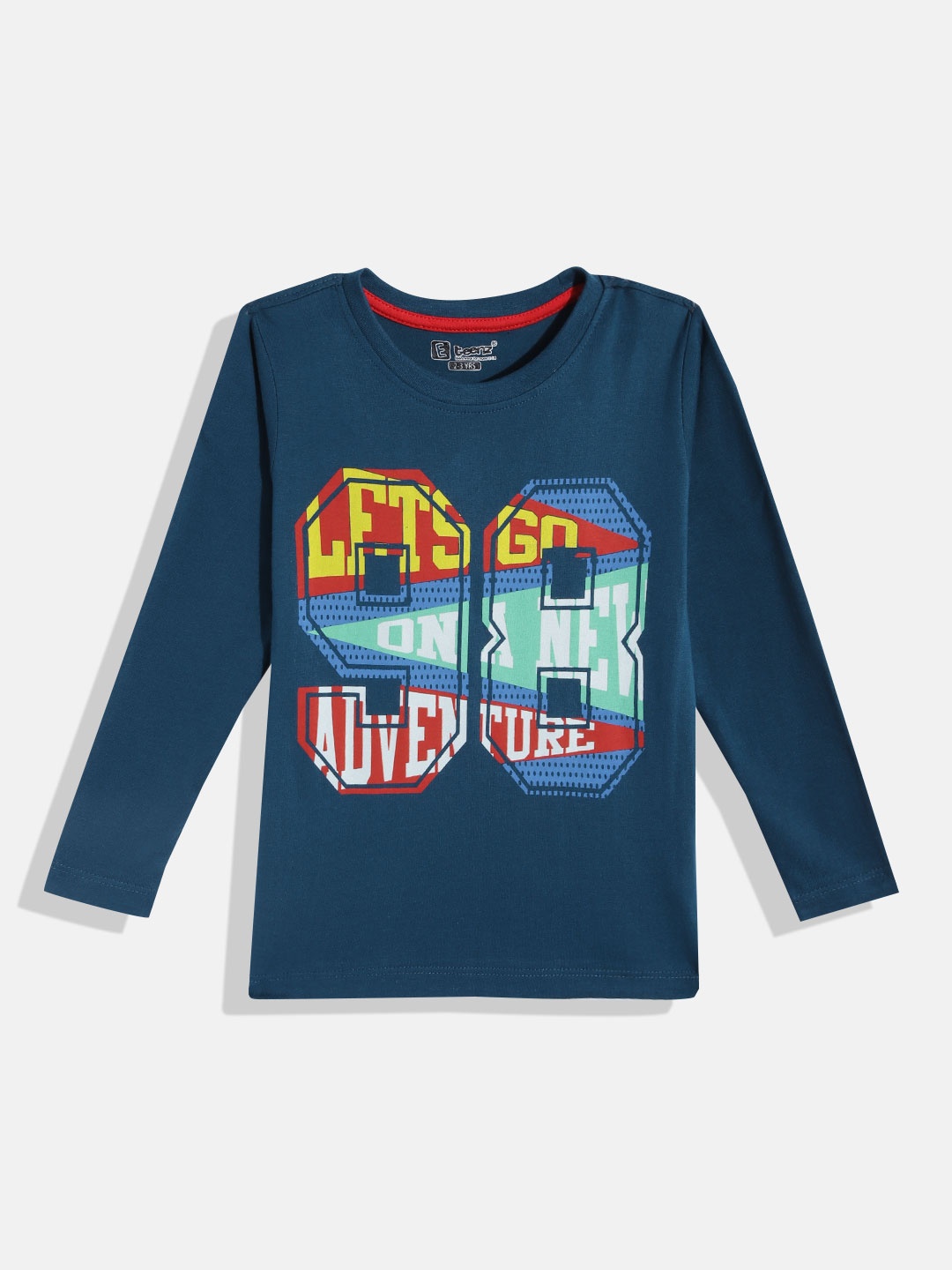 

Eteenz Boys Typography Printed Round-Neck Premium Cotton T-shirt, Teal