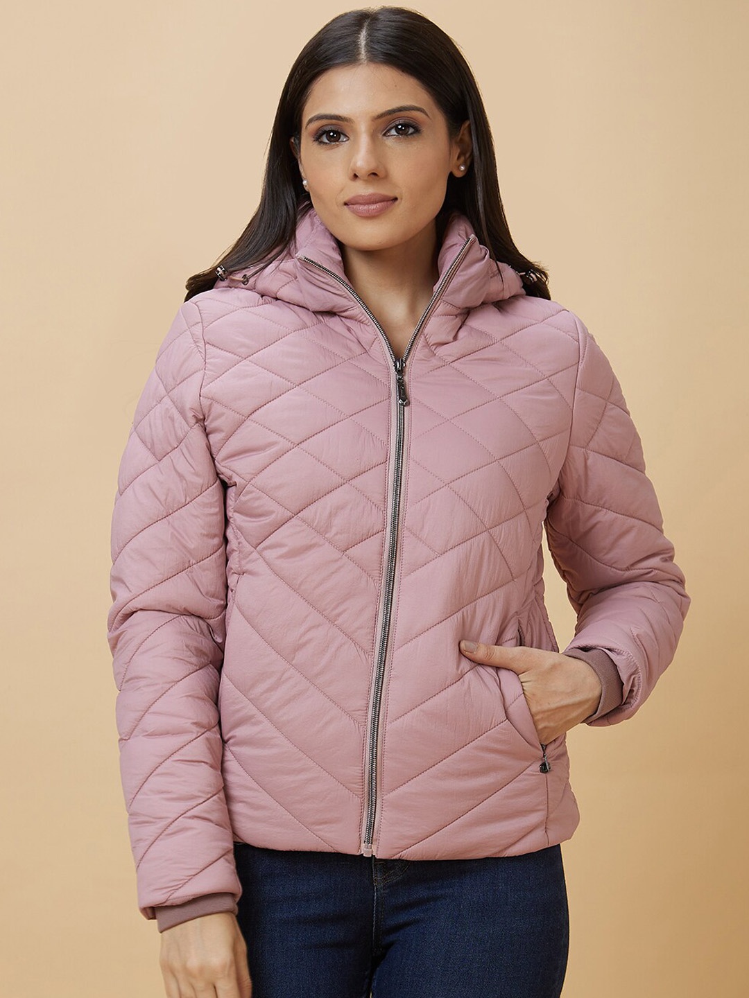 

Globus Hooded Quilted Jacket, Pink