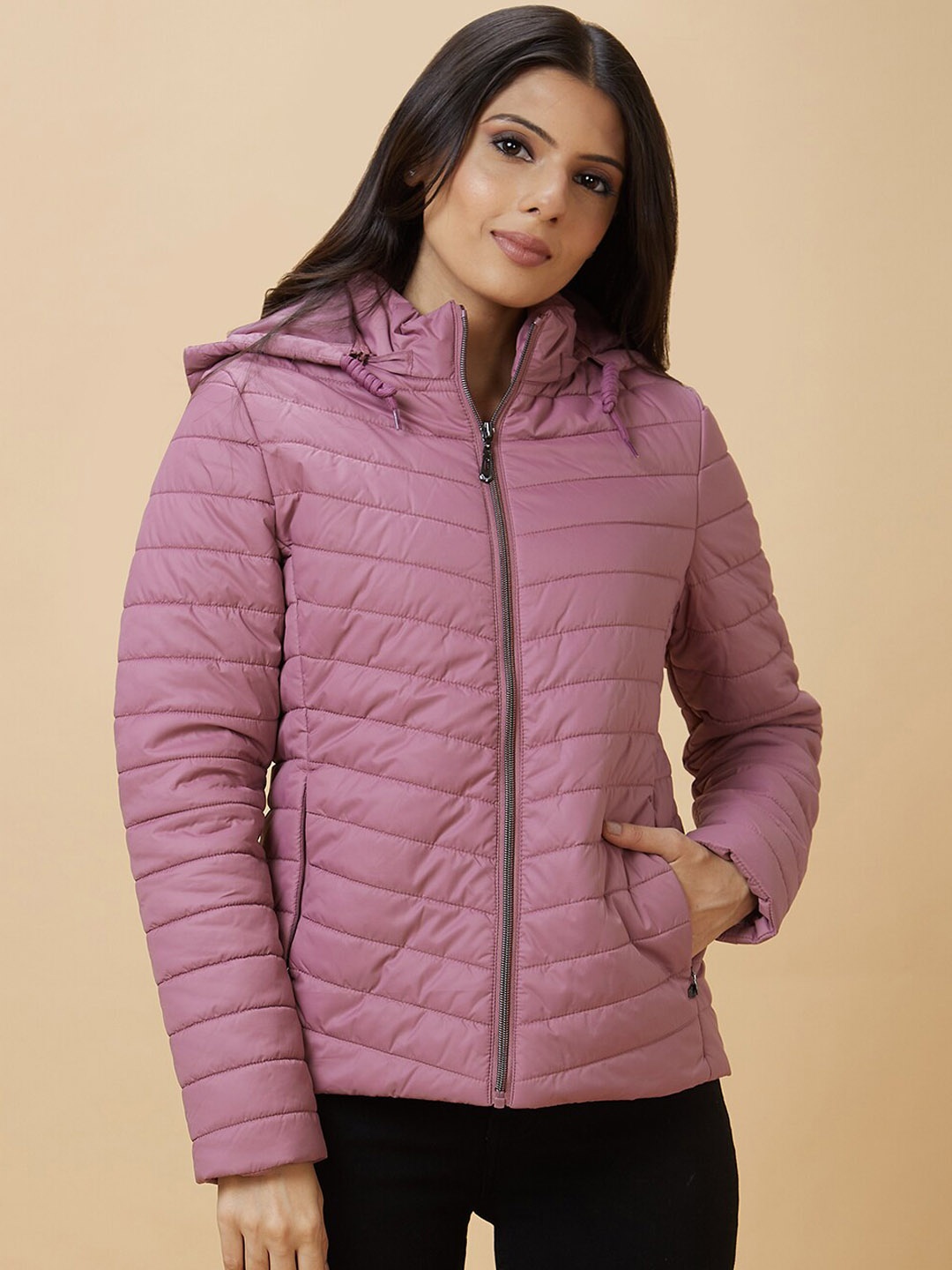 

Globus Hooded Padded Jacket, Pink