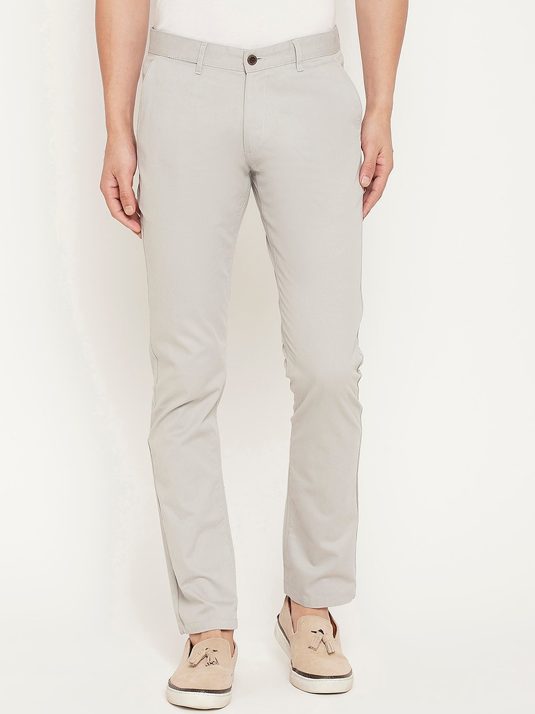 

Duke Men Slim Fit Cotton Chinos Trousers, Beige