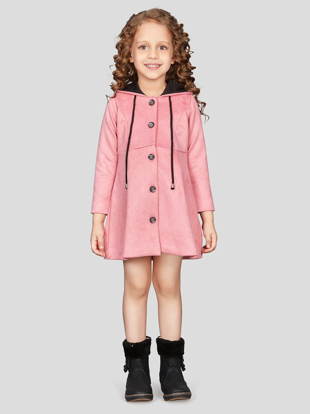 

Peppermint Girls Hooded Cotton A-Line Dress, Pink