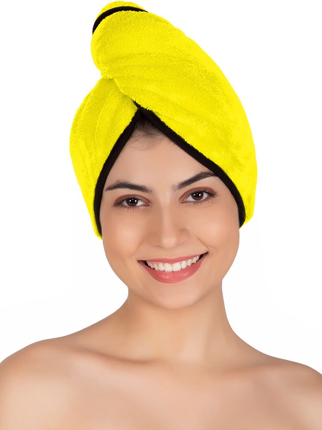 

Softspun Microfiber Yellow & Black Anti-Bacterial 300 GSM Hair Drying Wrap Towel