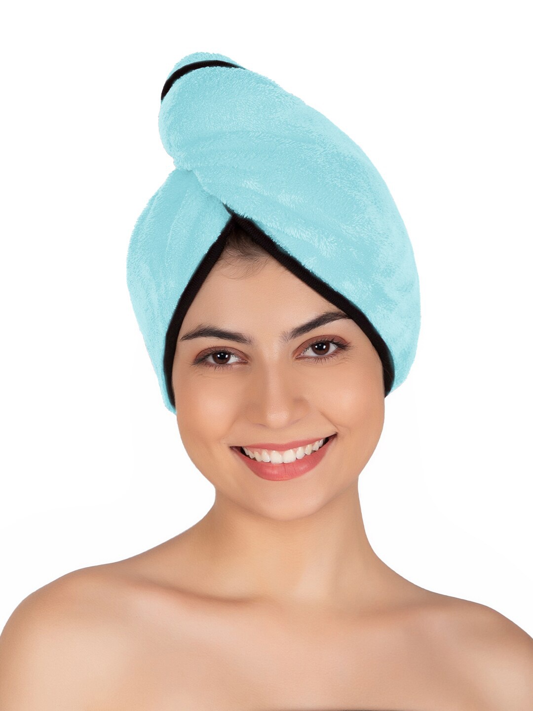 

Softspun Microfiber Blue & Black Anti-Bacterial 300 GSM Hair Drying Wrap Towel