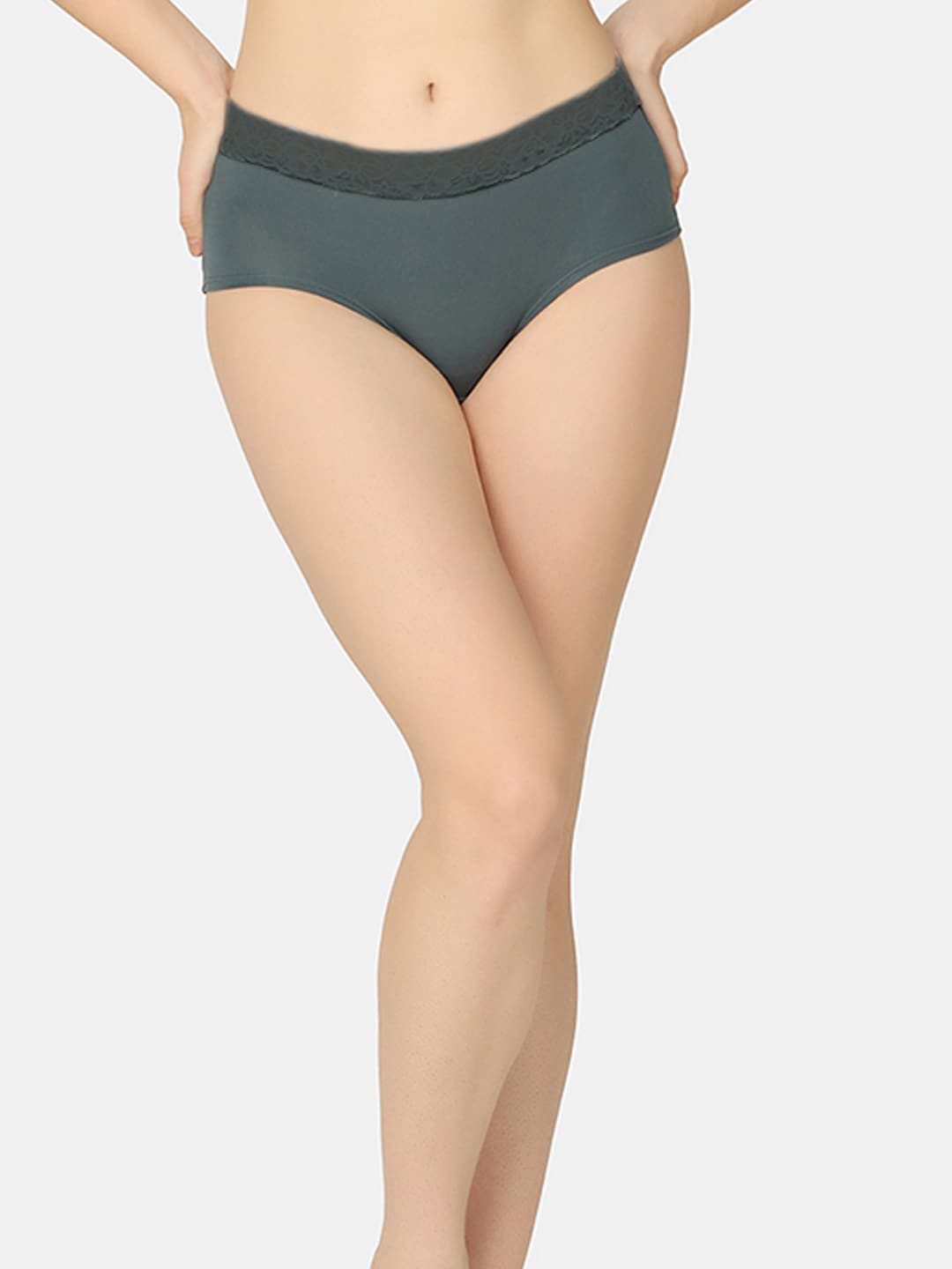 

Curvy Love Anti Microbial Organic Cotton Hipster Briefs, Green