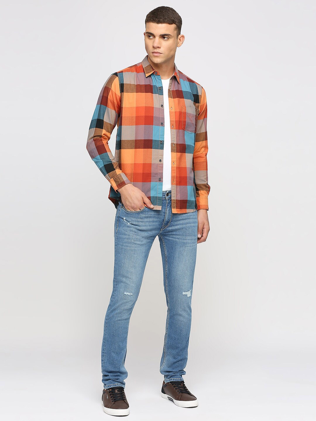

Pepe Jeans Checked Cotton Opaque Casual Shirt, Multi