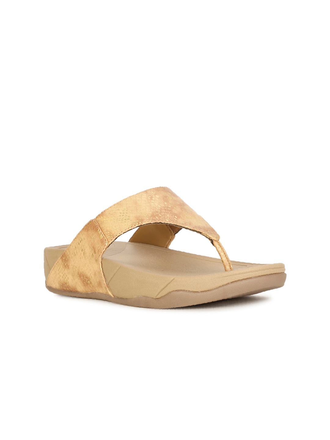 

Bata Printed Open Toe Flatform Heels, Beige