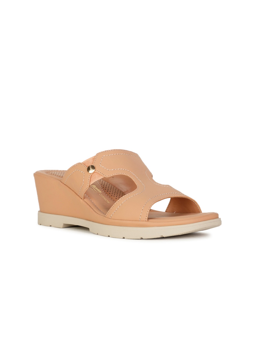 

Bata comfit Open Toe Wedge Heel Mules, Tan