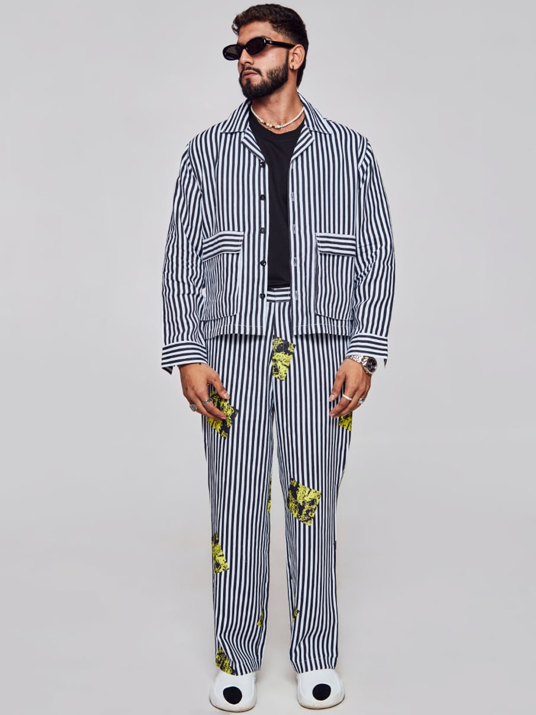 

ADDY'S for men Striped Linen Tailored Jacket, Blue