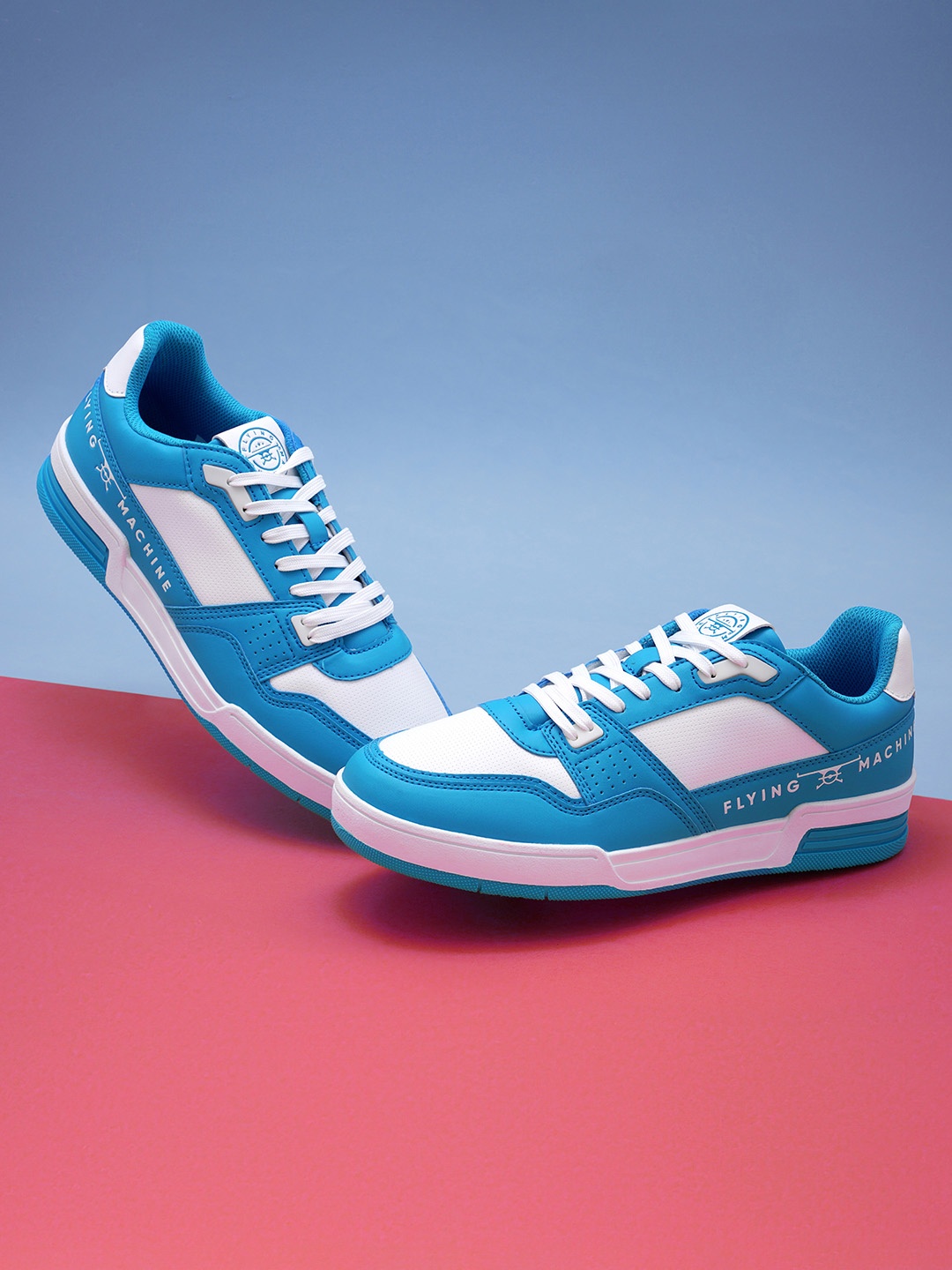 

Flying Machine Men Daxel Colourblocked Lace-Up Sneakers, Blue