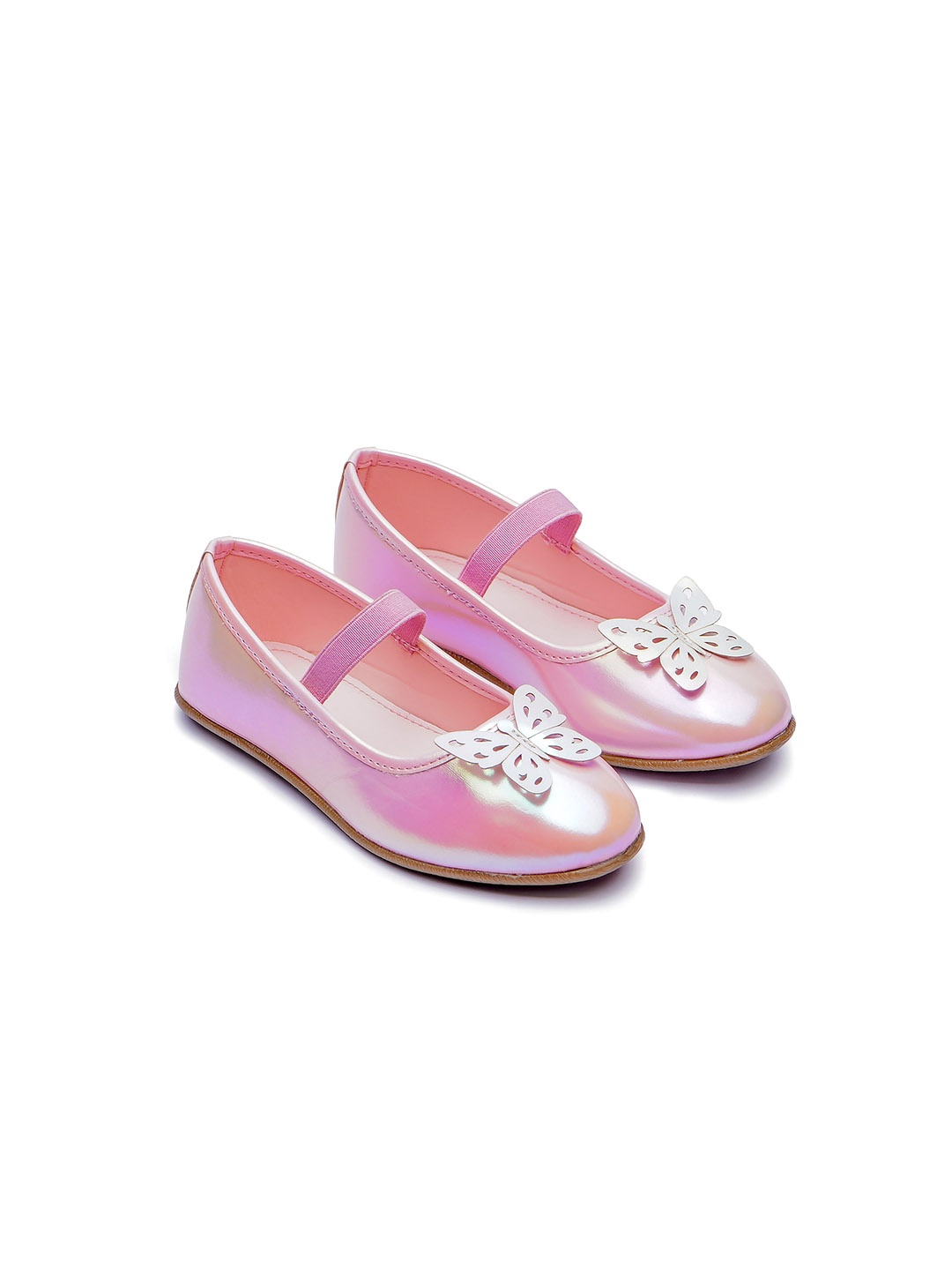 

BOYZ N GALZ Girls Butterfly Detail Round Toe Ballerinas, Pink