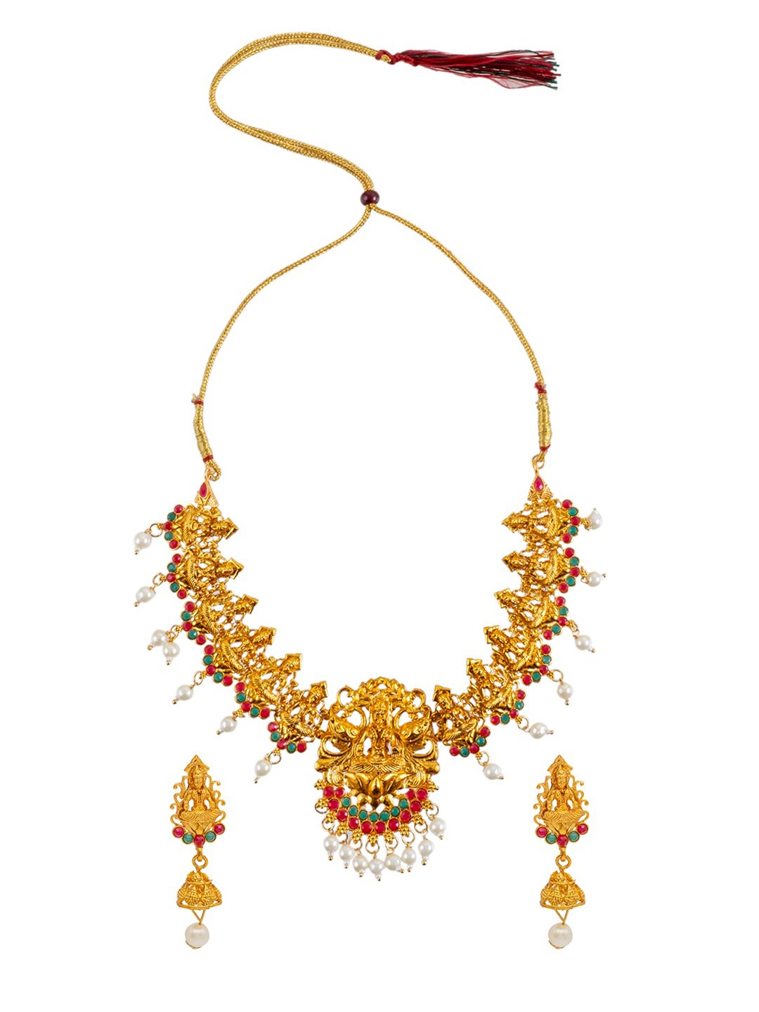 

Shining Jewel - By Shivansh Gold-Plated CZ-Studded Jewellery Set