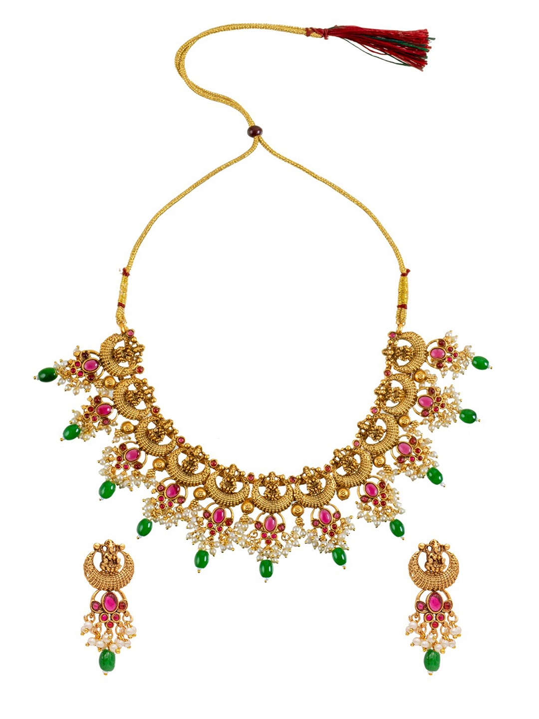 

Shining Jewel - By Shivansh Gold-Plated CZ-Studded Jewellery Set