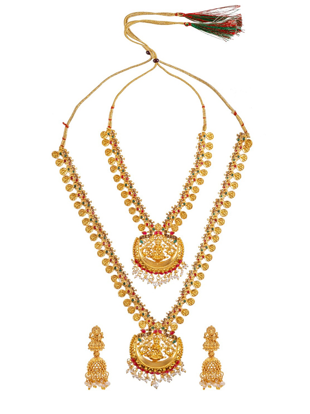 

Shining Jewel - By Shivansh Set Of 2 Gold-Plated Necklace And Earrings