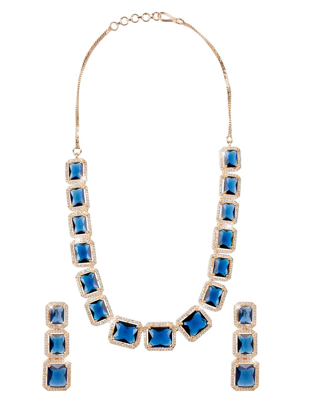 

Shining Jewel - By Shivansh Rose Gold-Plated CZ-Studded Jewellery Set