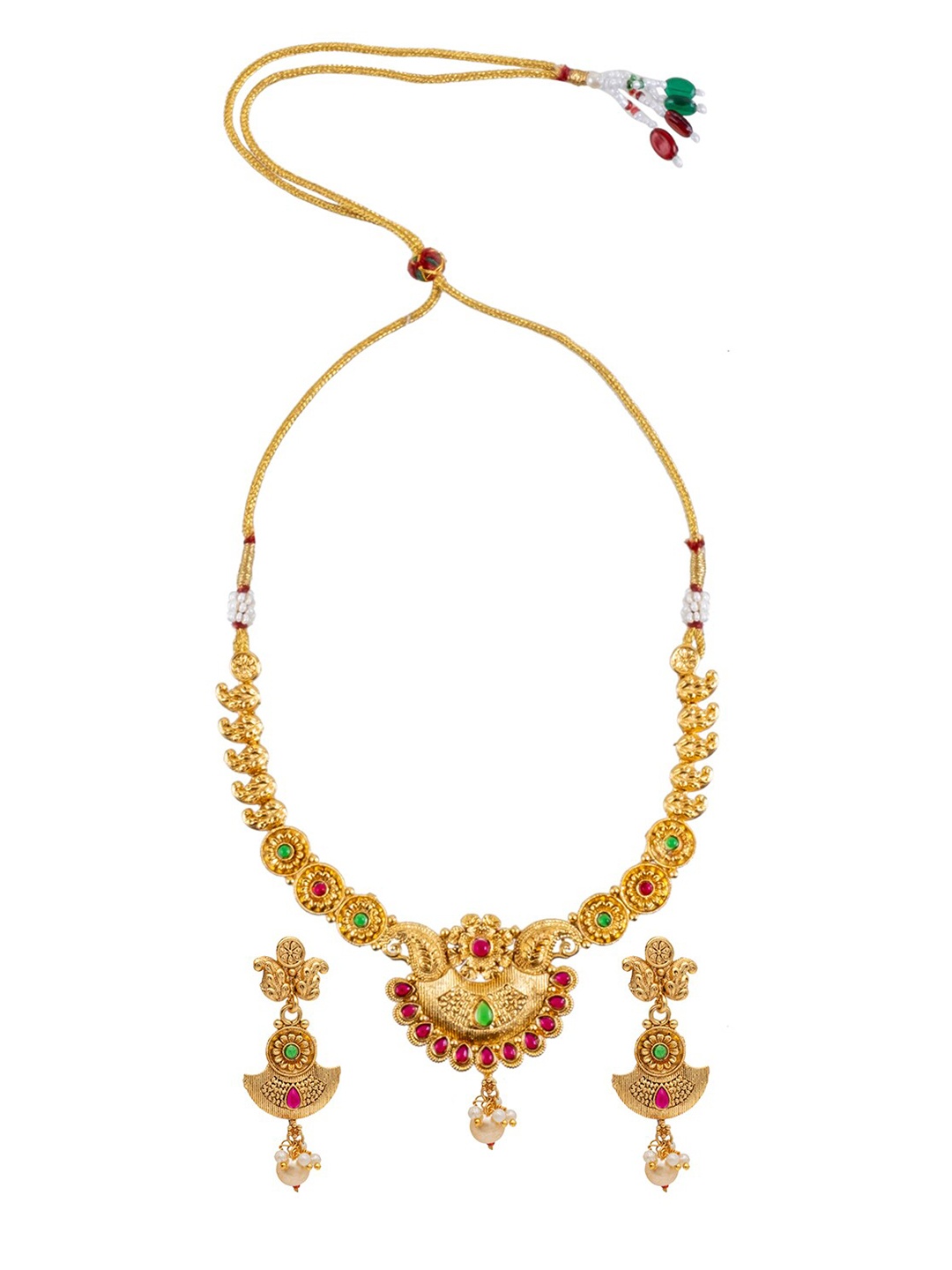 

Shining Jewel - By Shivansh Gold-Plated CZ-Studded Jewellery Set