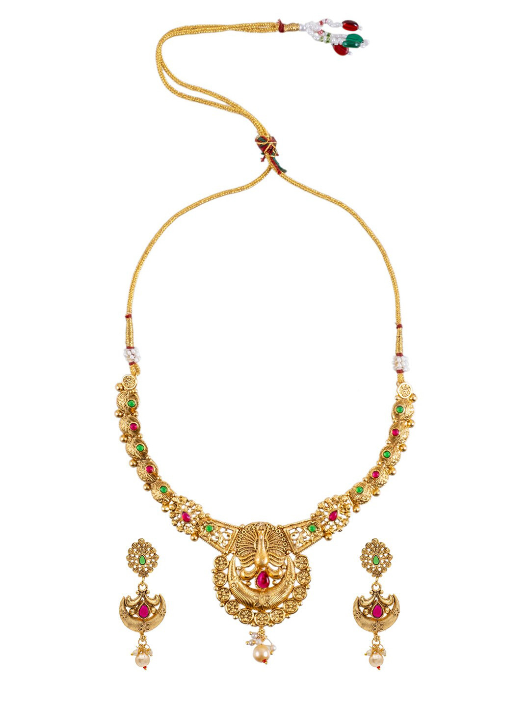 

Shining Jewel - By Shivansh Gold-Plated Necklace Set