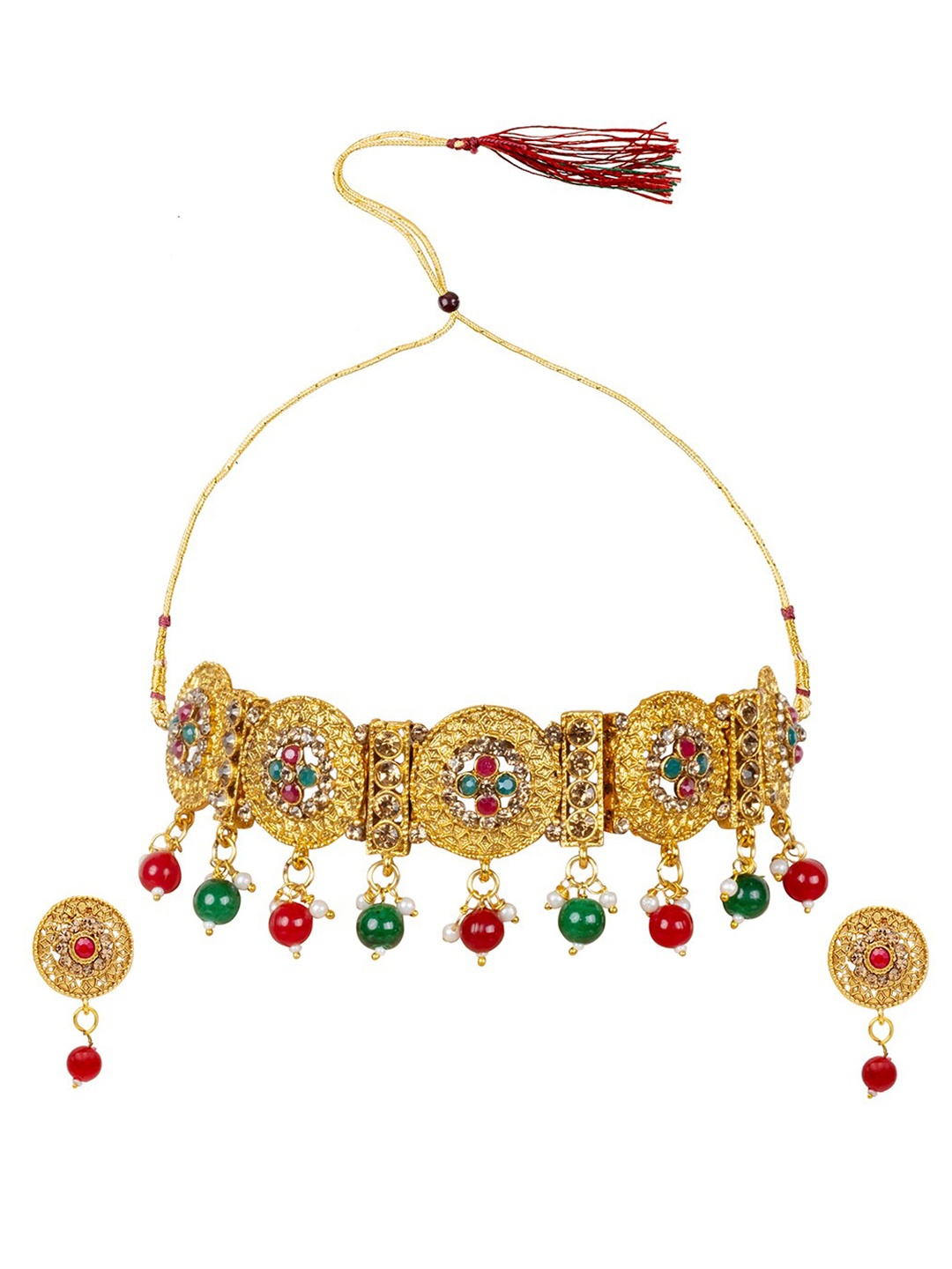 

Shining Jewel - By Shivansh Gold-Plated Necklace Set