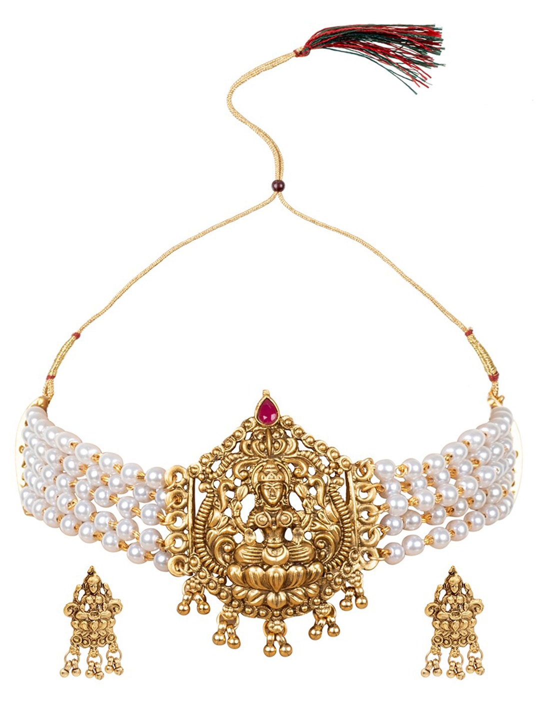 

Shining Jewel - By Shivansh Gold-Plated CZ-Studded Jewellery Set