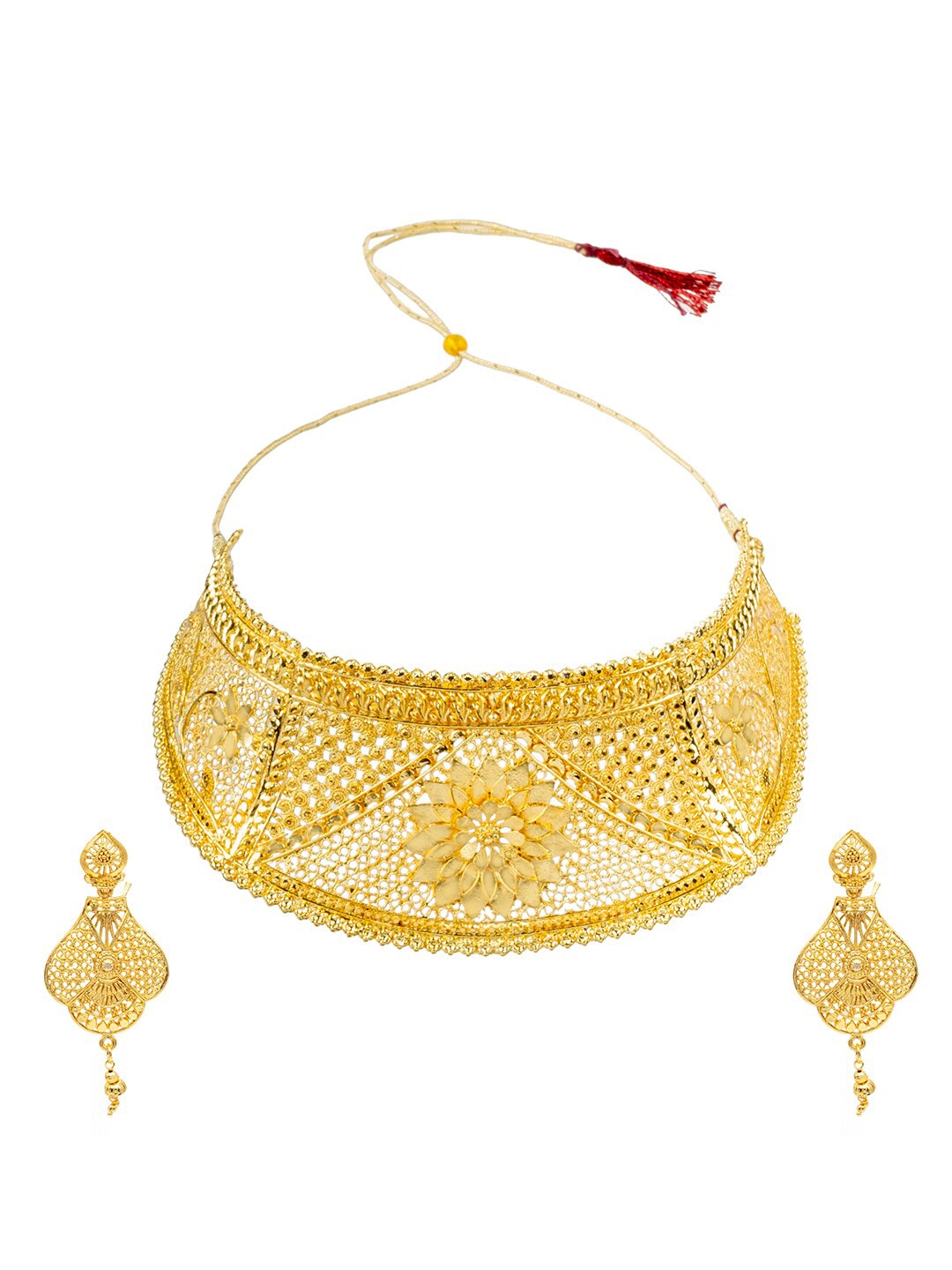 

Shining Jewel - By Shivansh Gold-Plated CZ-Studded Jewellery Set