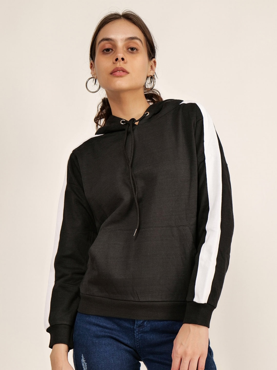 

Mast & Harbour Hooded Cotton Pullover, Black