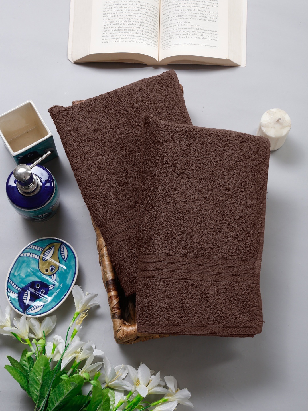 

Naksh Brown 2 Pieces 450 GSM Super Absorbent Pure Cotton Hand Towels