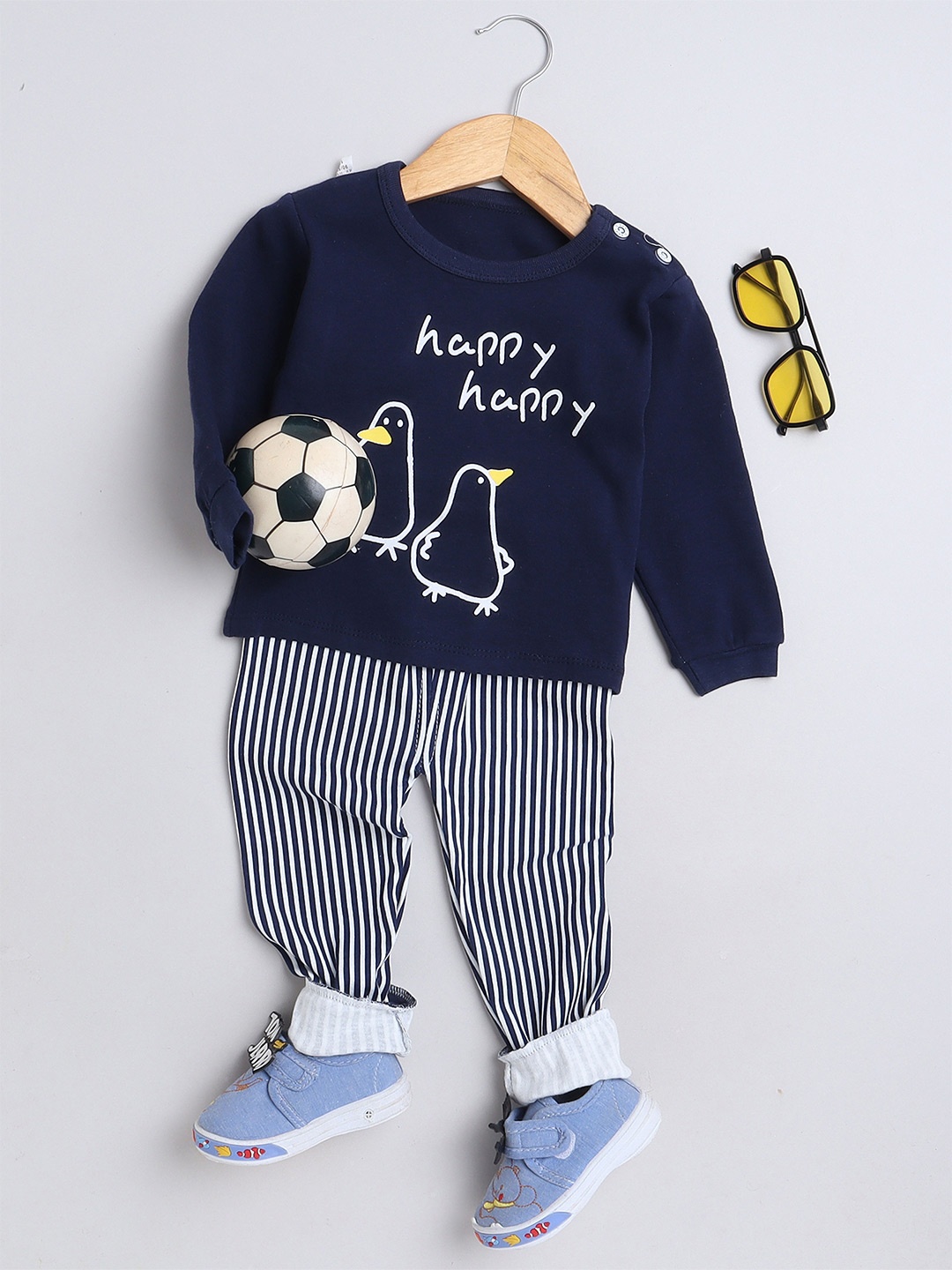 

BAESD Kids Graphic Printed T-shirt With Trousers, Navy blue