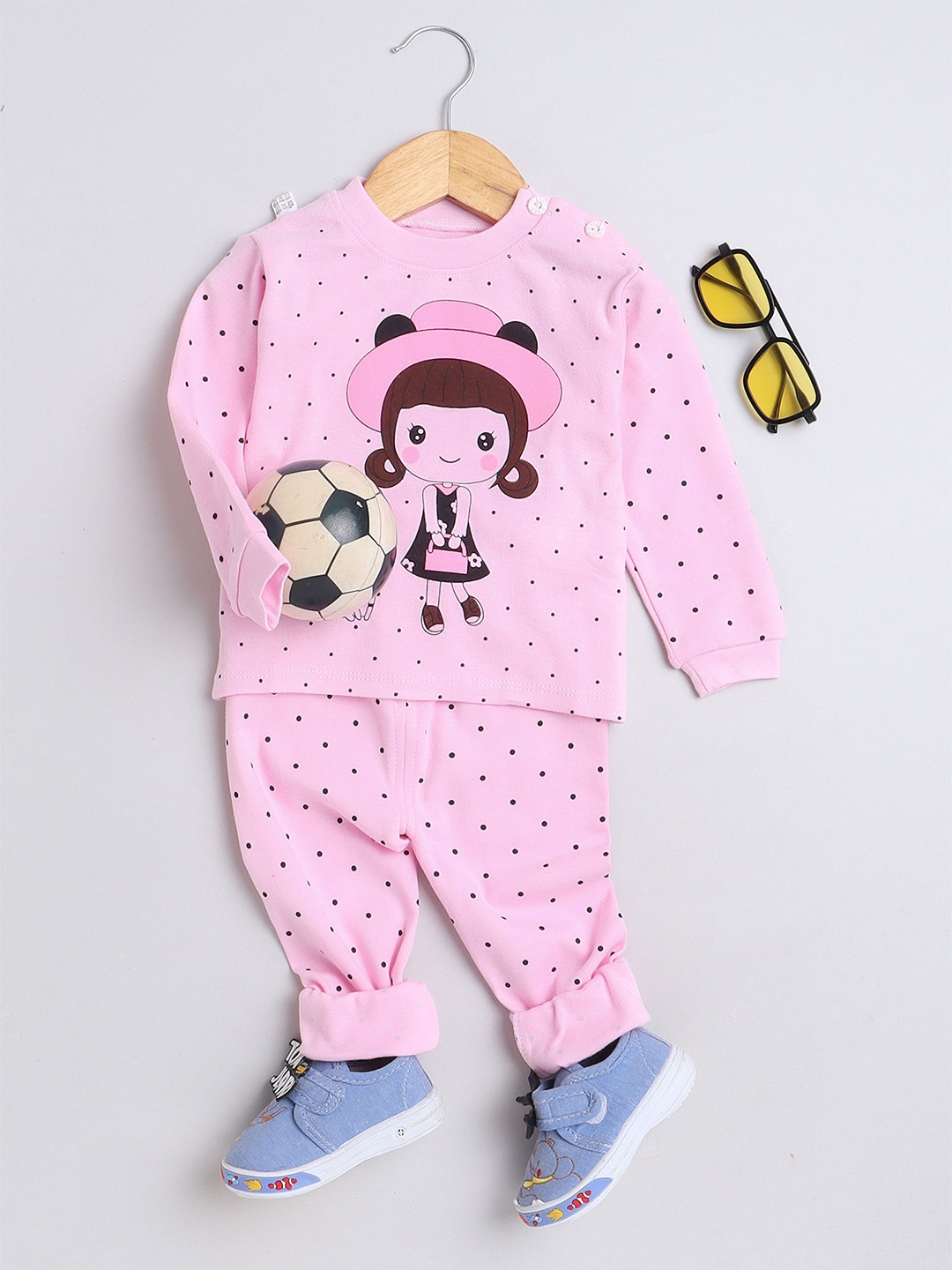 

BAESD Kids Graphic Printed T-shirt With Trousers, Pink