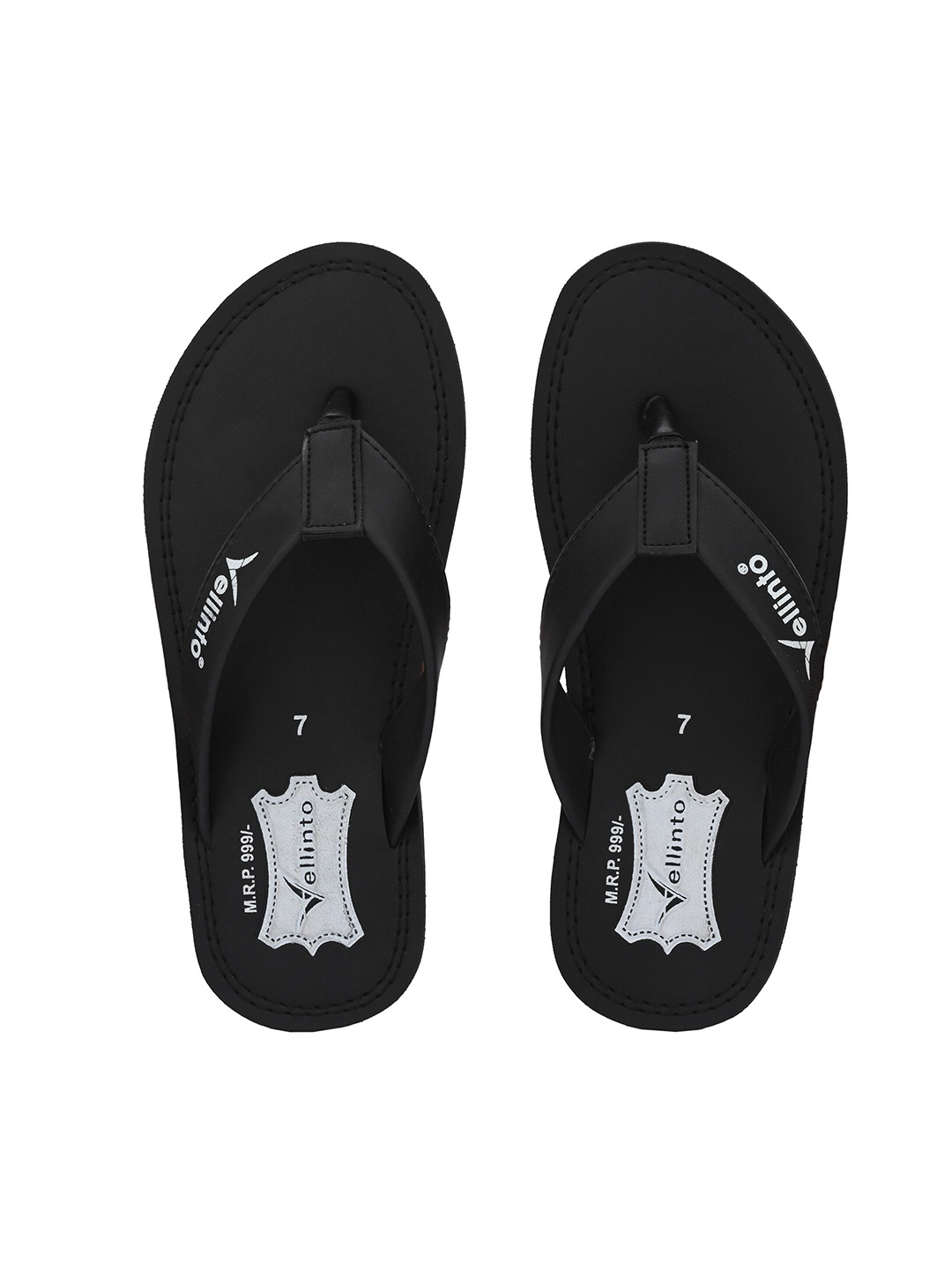 

Vellinto Men Jupiter Printed Thong Flip-Flops, Black