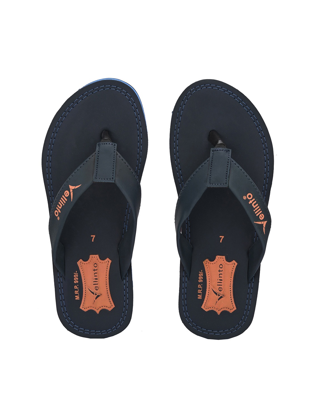 

Vellinto Men Jupiter Printed Thong Flip-Flops, Navy blue