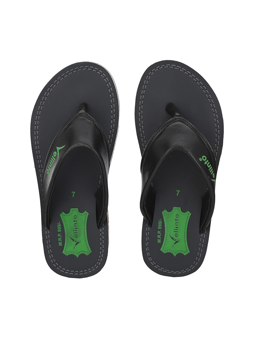 

Vellinto Men VENUS Printed Thong Flip-Flops, Black