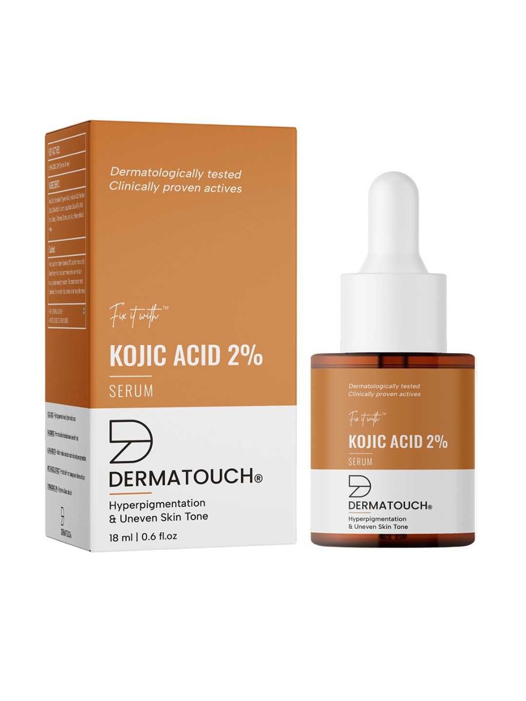 

Dermatouch Fix It With Kojic Acid 2% Serum Best For Uneven Skin Tone-18ml, Transparent