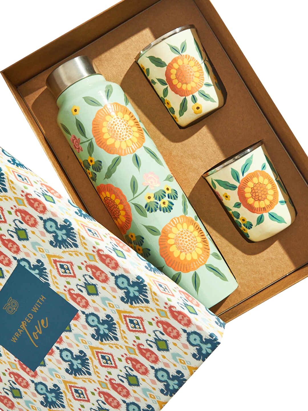 

Chumbak Cream 3 Pieces Marigold Steelware Gift Box