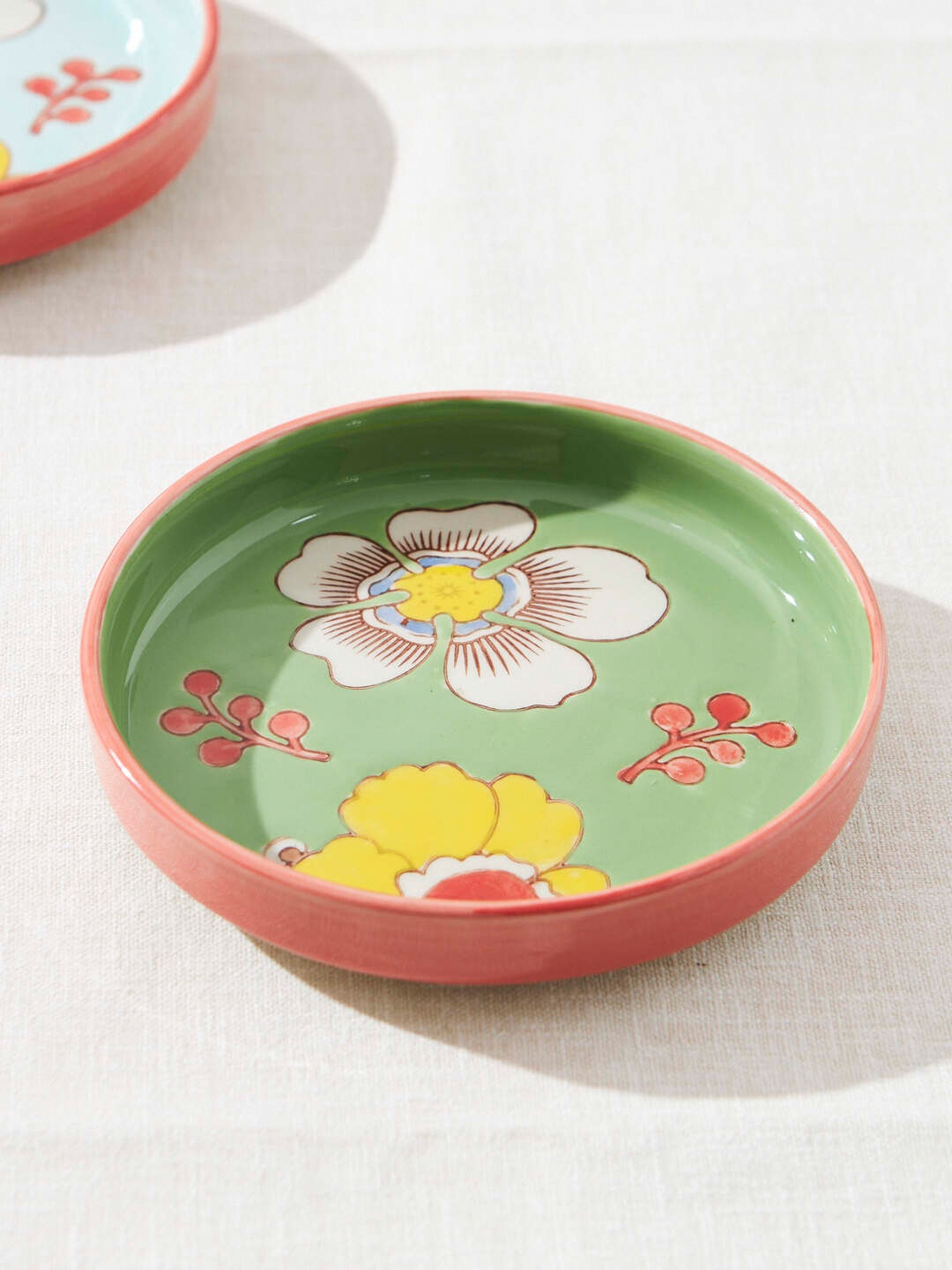 

Chumbak Green Hibiscus Bloom Snack Plates