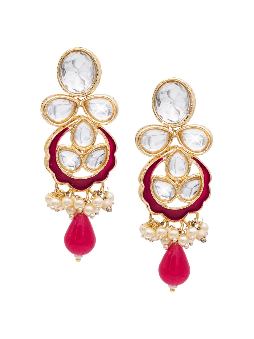 

Shining Jewel - By Shivansh Gold-Plated Contemporary Drop Earrings