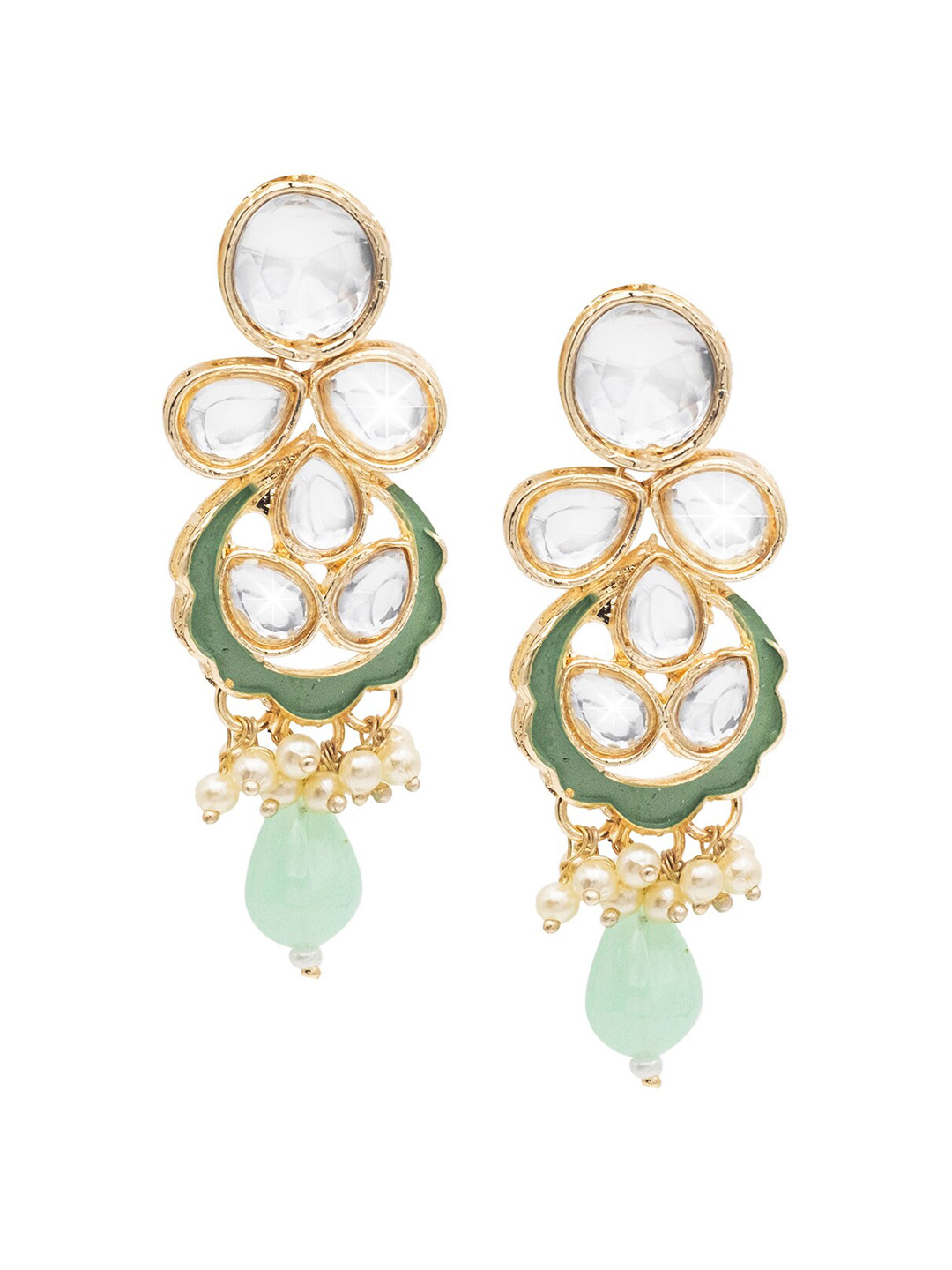 

Shining Jewel - By Shivansh Gold-Plated Contemporary Drop Earrings