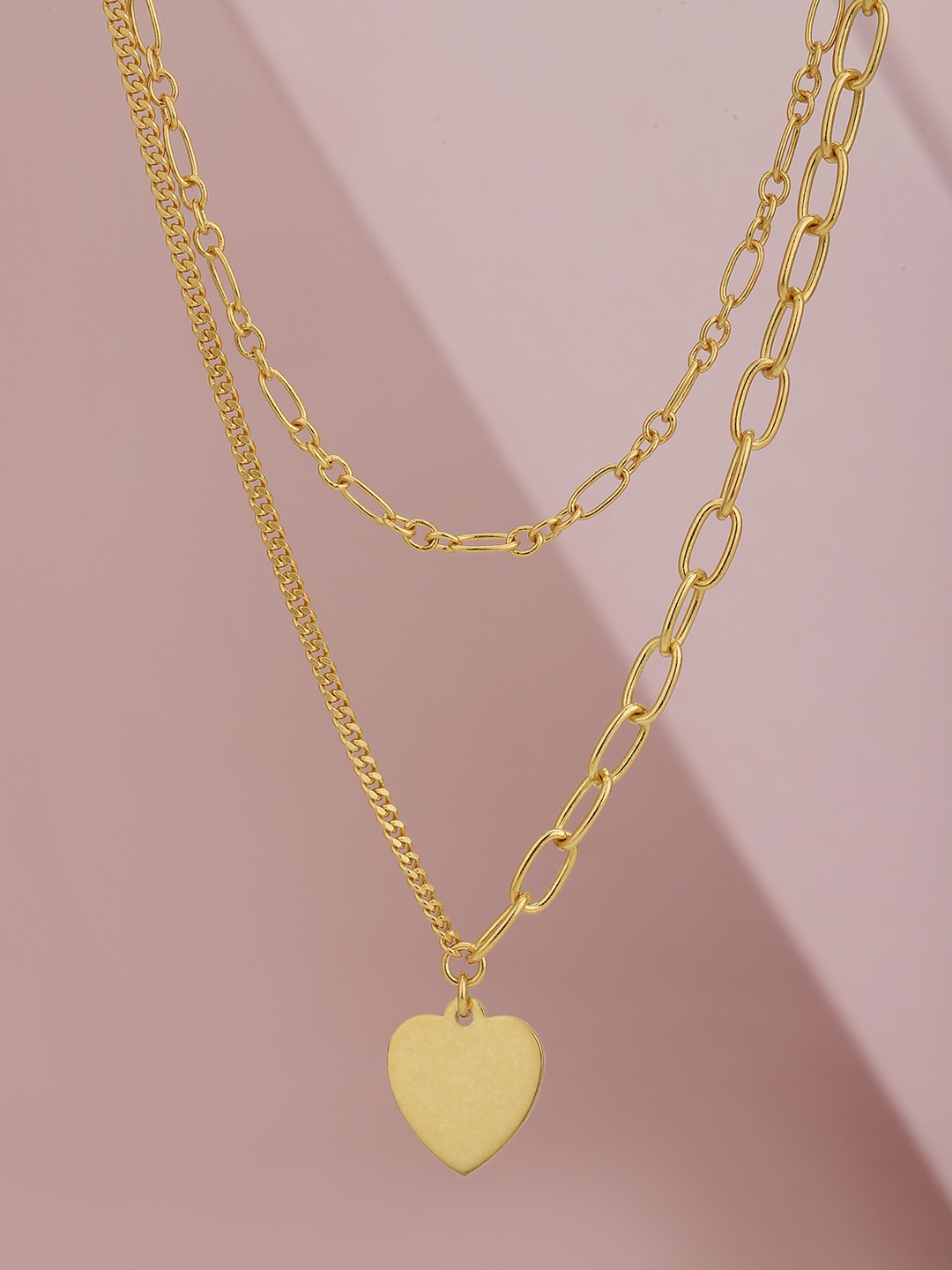 

Carlton London Brass Gold-Plated Double Chain Necklace