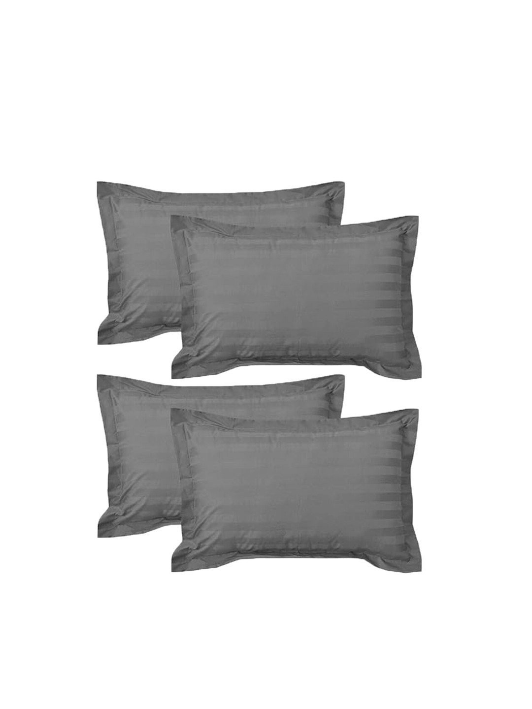 

Kuber Industries Grey 4-Pieces Striped Cotton Pillow Covers