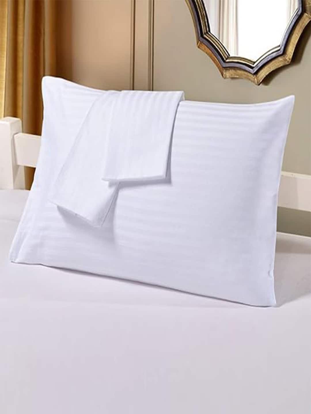 

Kuber Industries White Set of 6 Striped Pure Cotton Pillow Covers