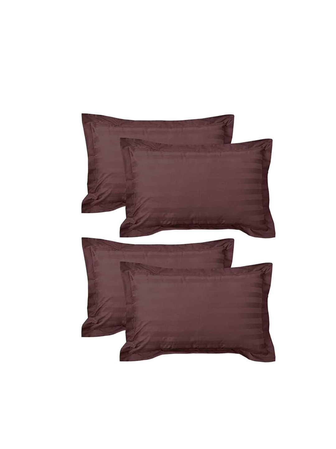 

Kuber Industries Brown 4 Pieces Striped Pillow Covers