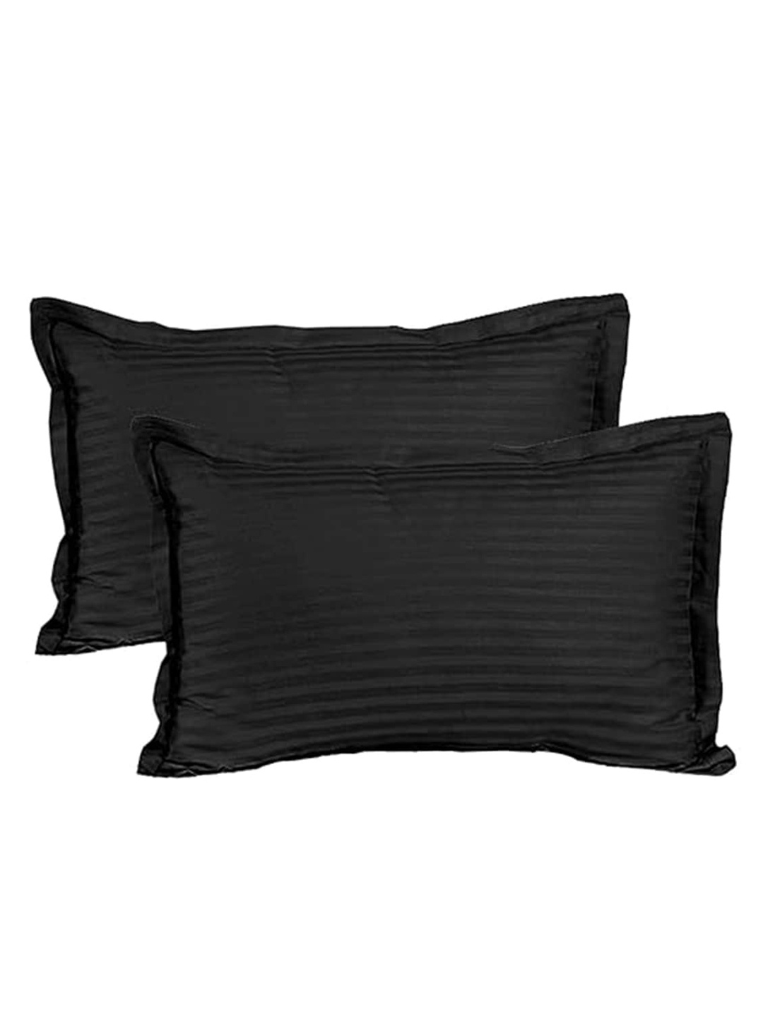 

Kuber Industries Black 2 Pieces Striped Pure Cotton Pillow Covers