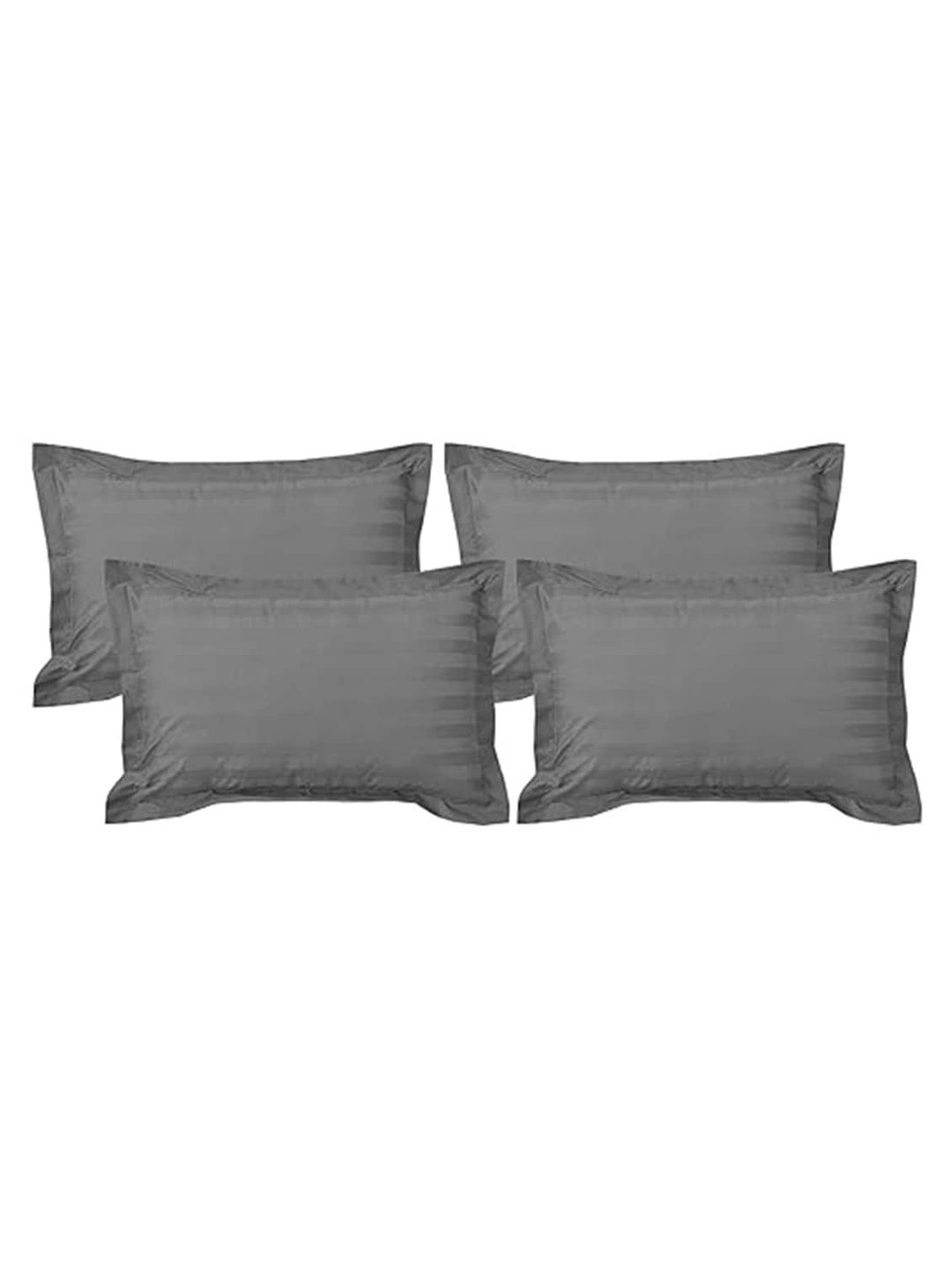 

Kuber Industries Grey 4 Pieces Striped Pillow Covers