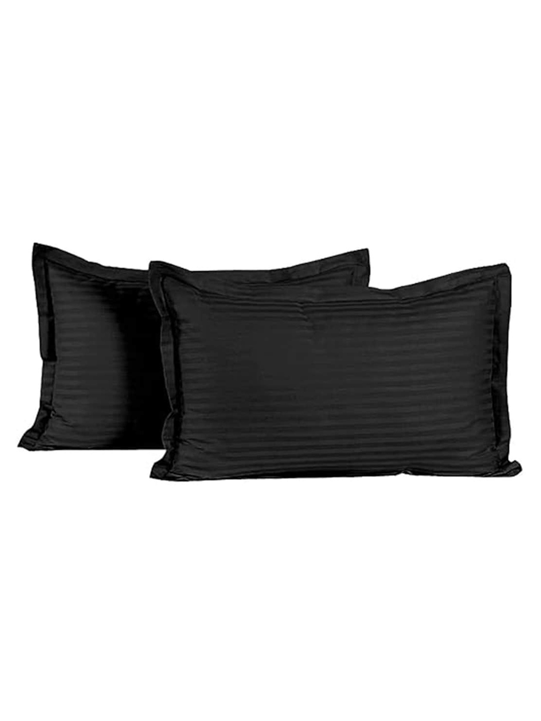 

Kuber Industries Black 2 Pieces Striped Pure Cotton Pillow Covers