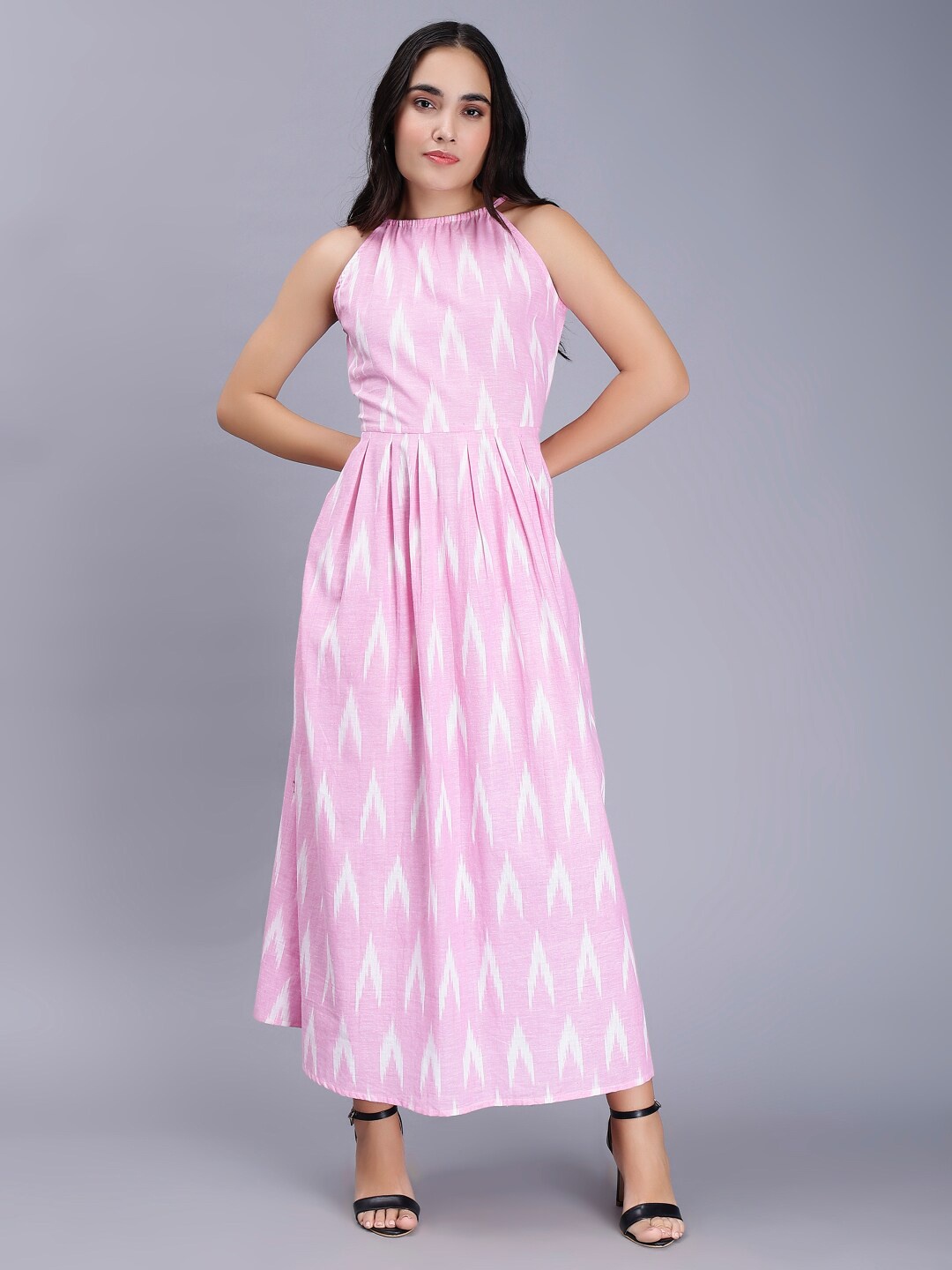 

ENTELLUS Ethnic Motifs Print Maxi Dress, Pink