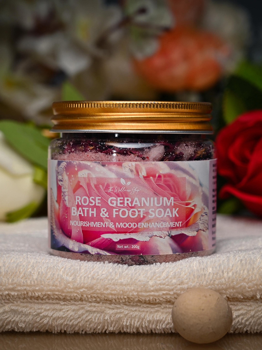 

The Wellness Shop Rose Geranium Bath & Foot Soak For Nourishment & Mood Enhancement - 200g, Pink